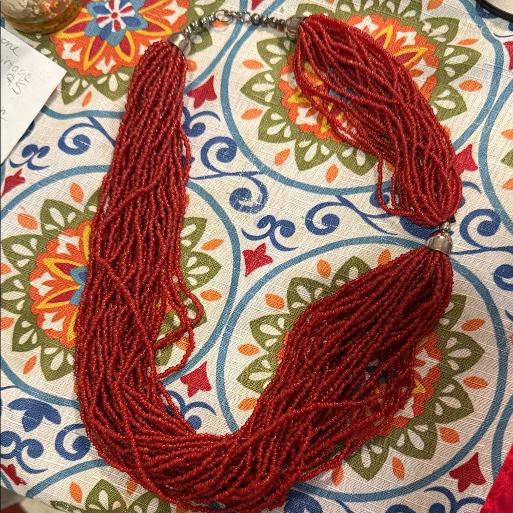 Elegant Vintage Red Coral  Necklace